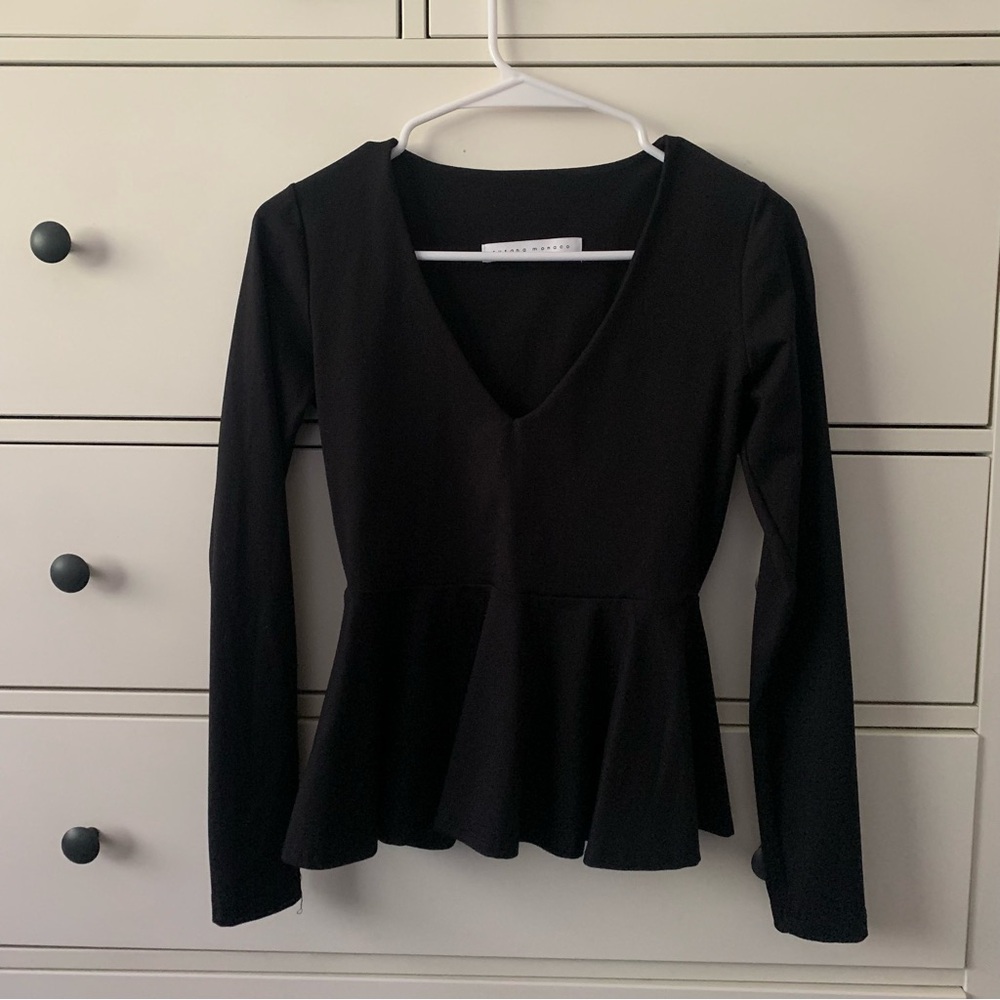 V-Neck Peplum Blouse